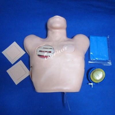 Maniquí de PVC avanzado para entrenamiento de enfermería de drenaje de punción pleural y toracentesis