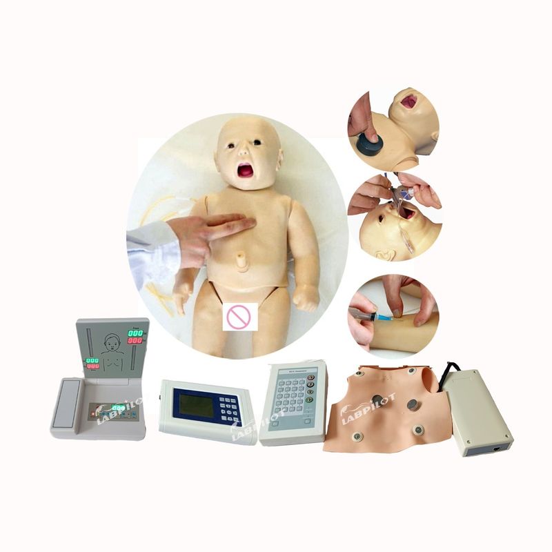 Simulación realista de la piel PALS maniquí de bebé recién nacido para auscultación y entrenamiento ECG