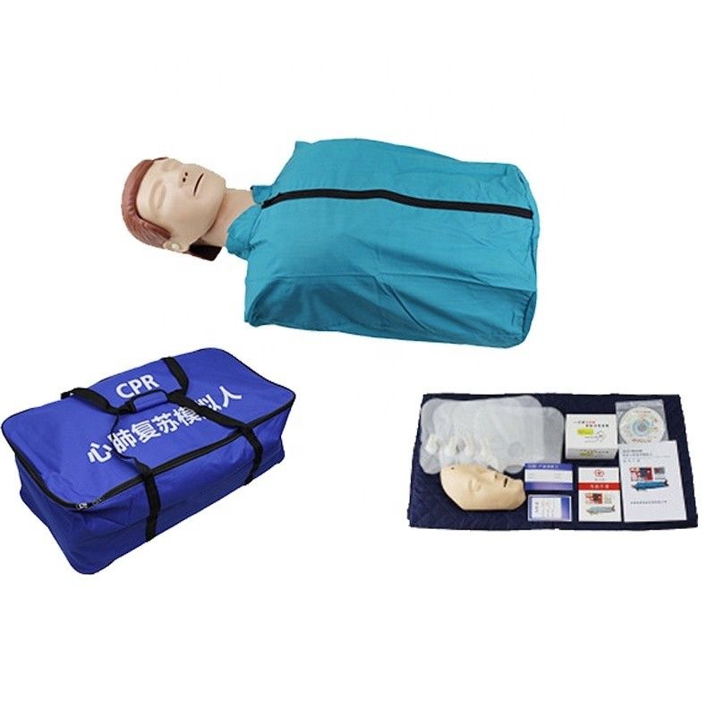 PVC tamaño de vida de la mitad del cuerpo CPR entrenamiento maniquí para la práctica económica de RCP