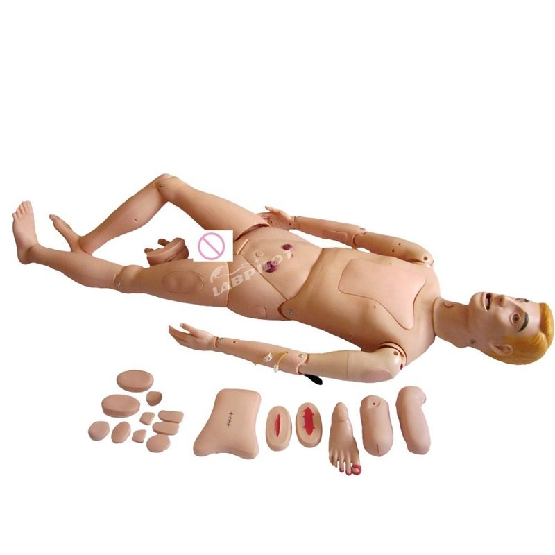 Maniquí de enfermería de funcionamiento completo tamaño de vida humana modelo de simulación masculino y femenino