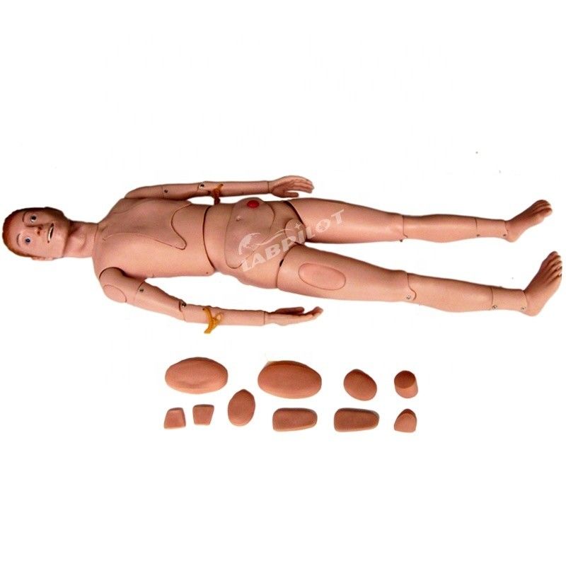 Maniquí humano realista para la enseñanza de simulador de traumatismo cuidado de heridas de quemaduras de cara y fracturas